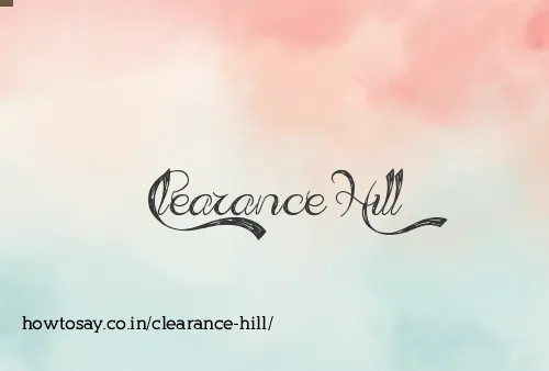 Clearance Hill