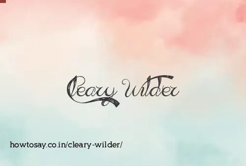 Cleary Wilder