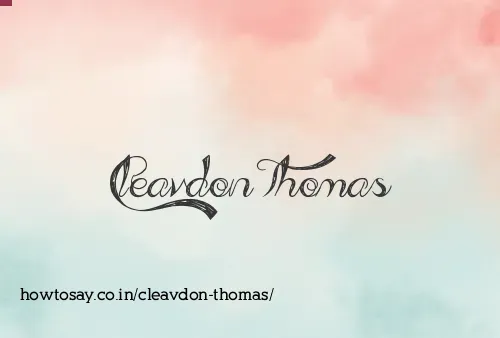 Cleavdon Thomas
