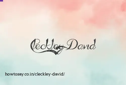 Cleckley David