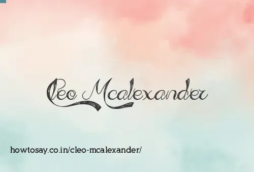 Cleo Mcalexander