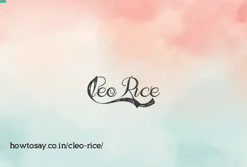 Cleo Rice