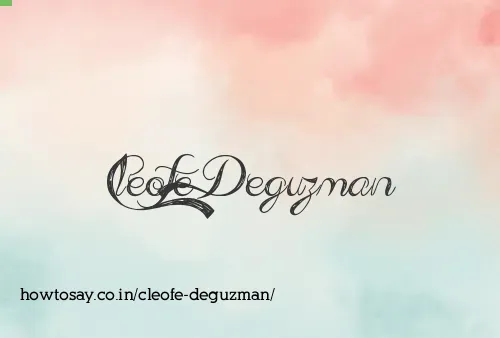 Cleofe Deguzman