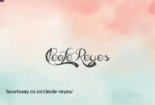Cleofe Reyes