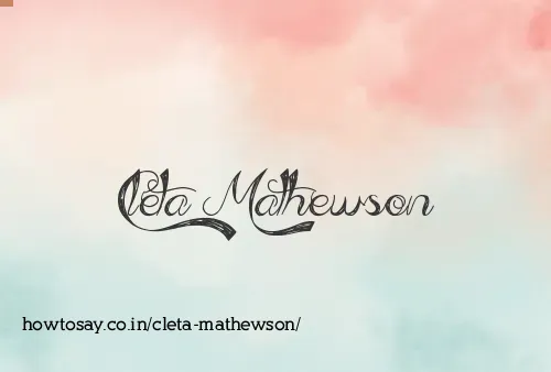 Cleta Mathewson