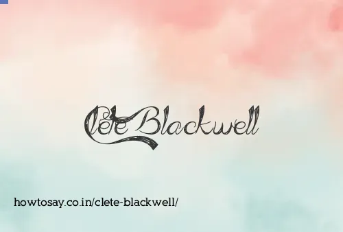 Clete Blackwell