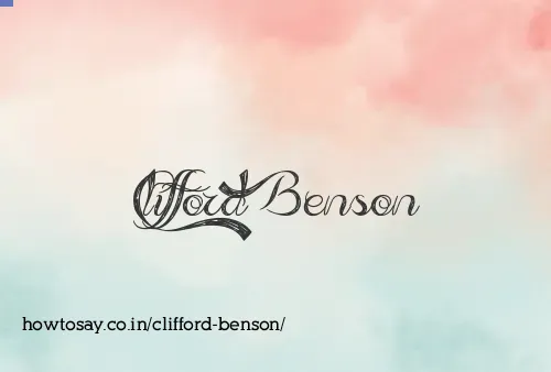Clifford Benson