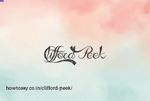 Clifford Peek