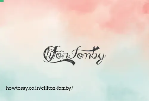 Clifton Fomby