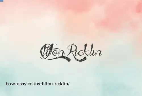 Clifton Ricklin