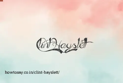 Clint Hayslett