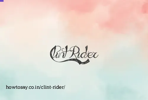 Clint Rider