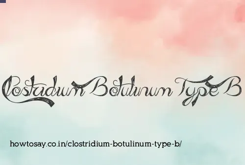 Clostridium Botulinum Type B