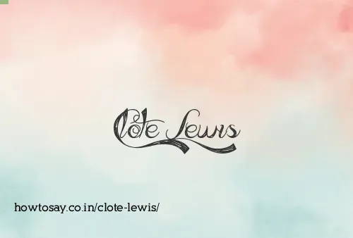 Clote Lewis