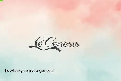 Co Genesis