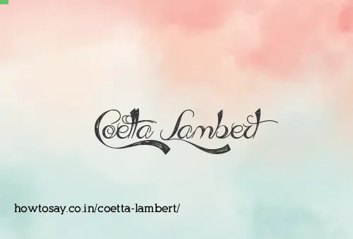 Coetta Lambert