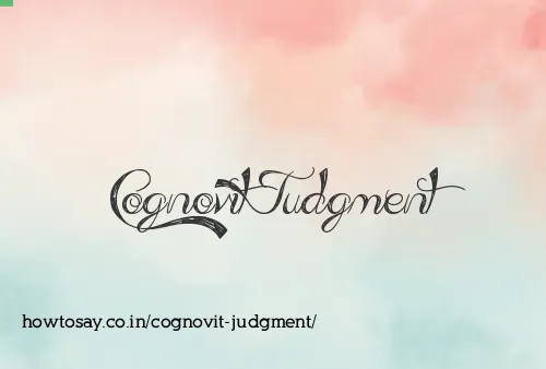 Cognovit Judgment