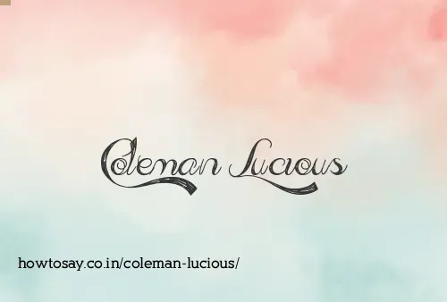 Coleman Lucious