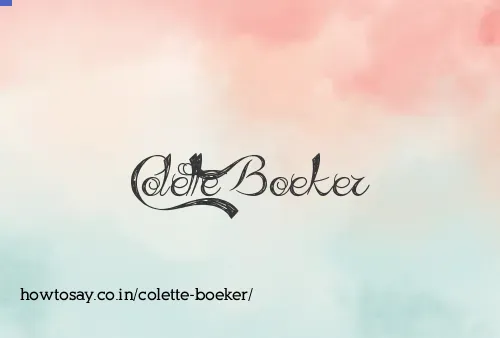 Colette Boeker