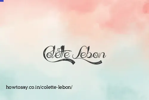 Colette Lebon