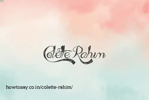 Colette Rahim