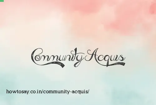 Community Acquis