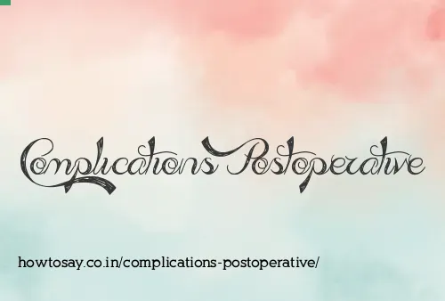 Complications Postoperative