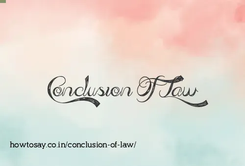 Conclusion Of Law