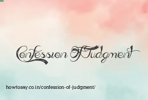 Confession Of Judgment