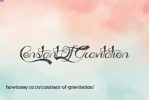 Constant Of Gravitation