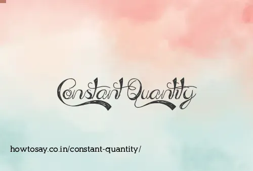 Constant Quantity