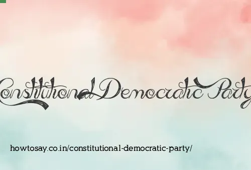 Constitutional Democratic Party