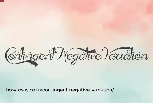 Contingent Negative Variation