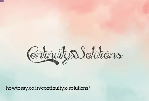 Continuityx Solutions