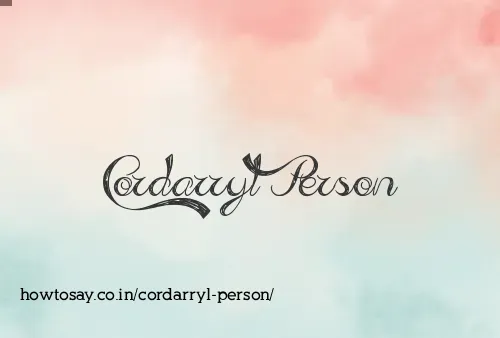 Cordarryl Person