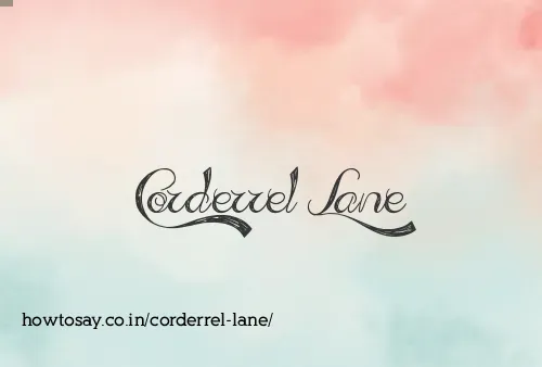 Corderrel Lane