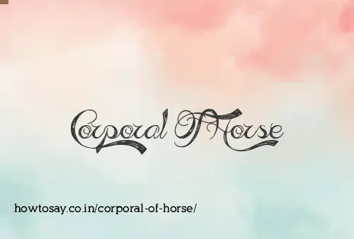 Corporal Of Horse