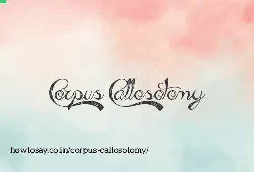 Corpus Callosotomy