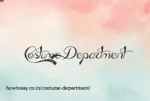 Costume Department