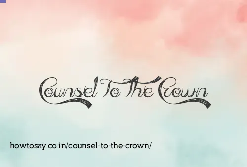 Counsel To The Crown
