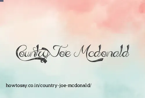 Country Joe Mcdonald