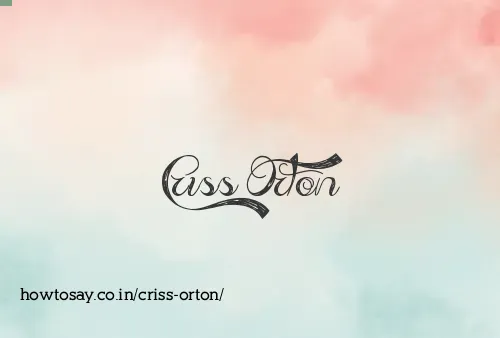 Criss Orton