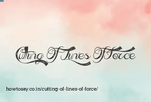 Cutting Of Lines Of Force