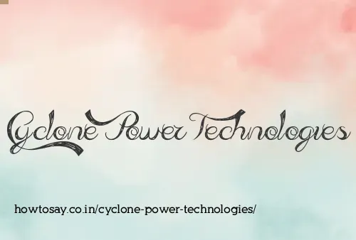 Cyclone Power Technologies