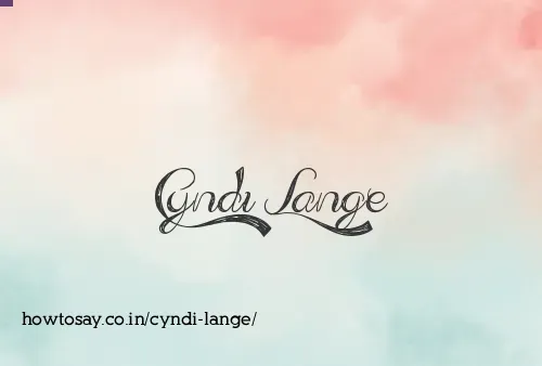 Cyndi Lange