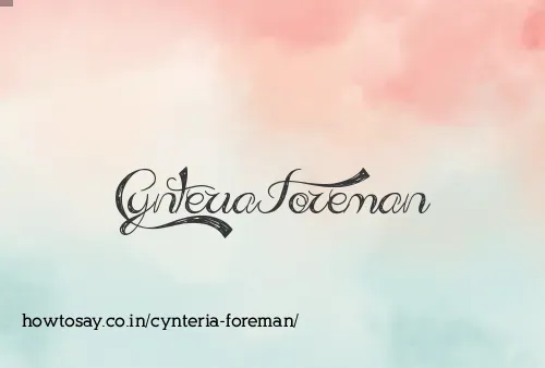 Cynteria Foreman