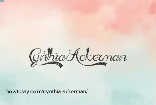 Cynthia Ackerman