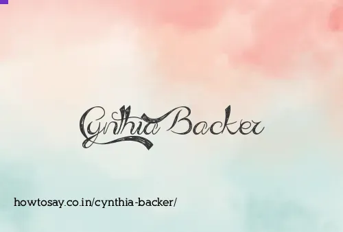 Cynthia Backer