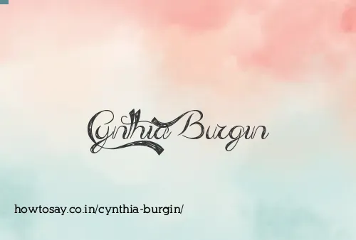 Cynthia Burgin
