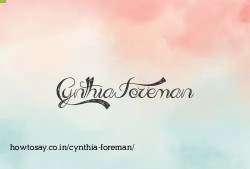 Cynthia Foreman